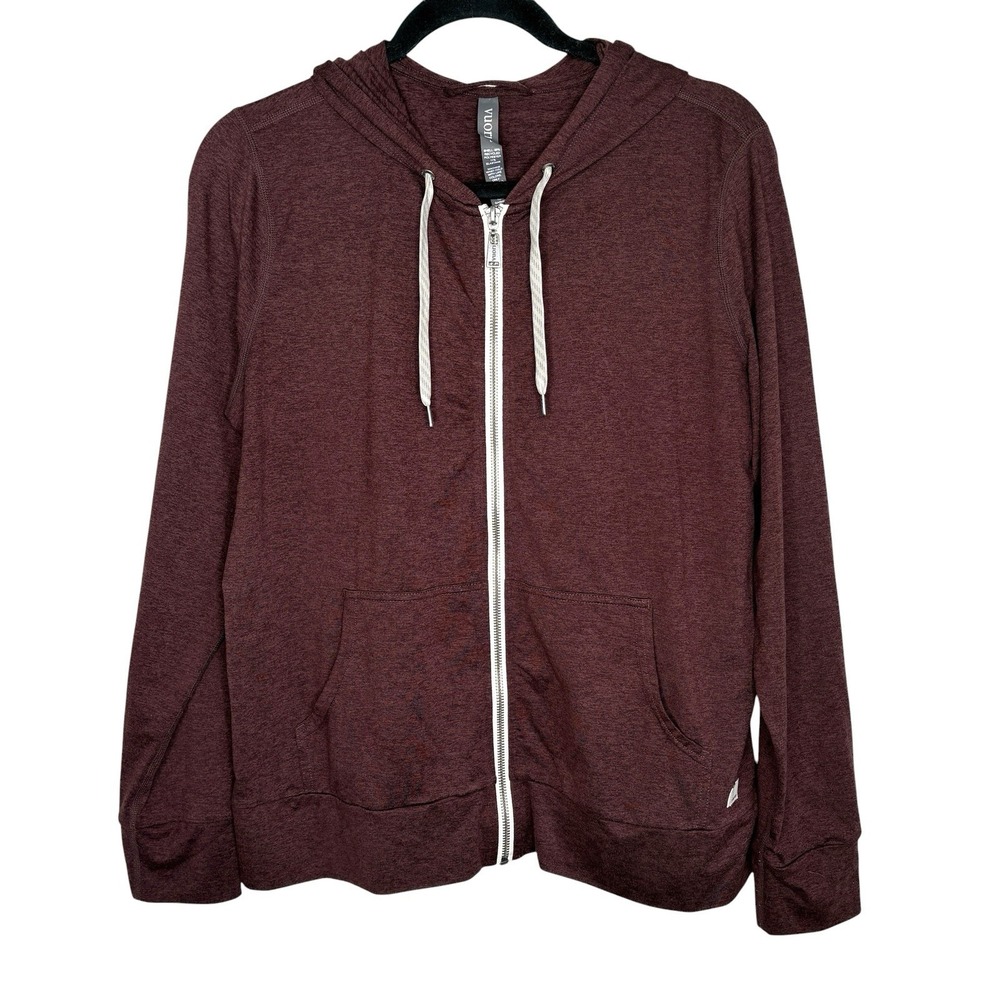 Vuori Halo Performance Hoodie 2.0 Large Athleisure Dreamknit Full Zip VW268 Red